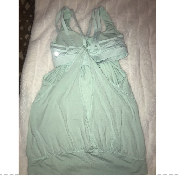 Mint color lulu tank top w built in bra! - Picture 3 of 3